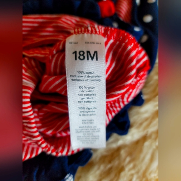 Carters  Child of Mines Girl's Dress Red Blue Polka Dot Stripe 18 months Used 6x - Picture 10 of 10